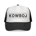 KOWBOJ retro cowboy trucker hat in black, front logo view